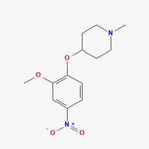molecular formula C13H18N2O4 B8605479 4-[4-Nitro-2-methoxyphenoxy]-1-methylpiperidine 