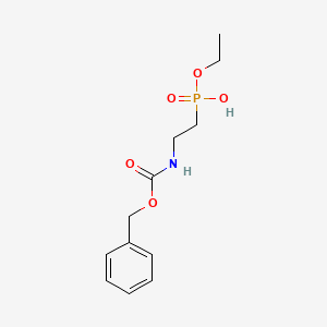 molecular formula C12H18NO5P B8605506 (2-Benzyloxycarbonylamino-ethyl)-phosphonic acid monoethyl ester CAS No. 82155-14-4