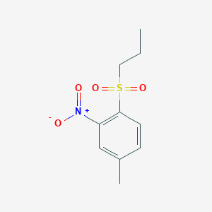 molecular formula C10H13NO4S B8605522 4-Methyl-2-nitro-1-(propylsulfonyl)benzene 
