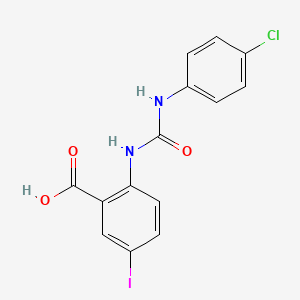 molecular formula C14H10ClIN2O3 B8605573 2-(4-Chlorophenylaminocarbonylamino)-5-iodobenzoic acid 