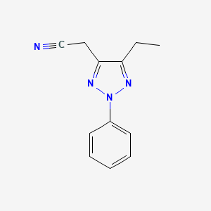 molecular formula C12H12N4 B8605590 (5-Ethyl-2-phenyl-2H-1,2,3-triazol-4-yl)acetonitrile CAS No. 279682-51-8