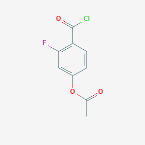 molecular formula C9H6ClFO3 B8605646 4-(Chlorocarbonyl)-3-fluorophenyl acetate CAS No. 298181-10-9