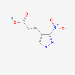 molecular formula C7H7N3O4 B8605648 3-(1-Methyl-3-nitro-1H-pyrazol-4-yl)prop-2-enoic acid CAS No. 64182-16-7
