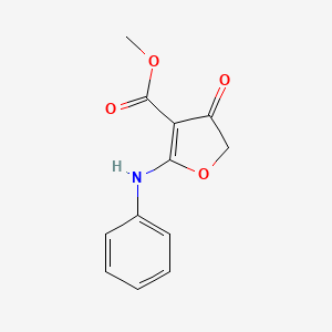 molecular formula C12H11NO4 B8605695 Methyl 4-oxo-2-(phenylamino)-4,5-dihydrofuran-3-carboxylate 