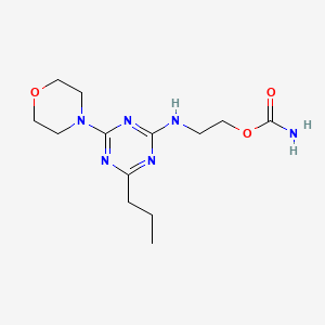 molecular formula C13H22N6O3 B8605842 2-((2-((Aminocarbonyl)oxy)ethyl)amino)-4-morpholino-6-propyl-1,3,5-triazine CAS No. 127375-13-7