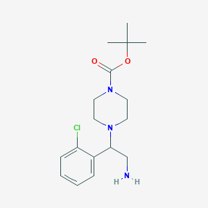 molecular formula C17H26ClN3O2 B8605991 4-[2-Amino-1-(2-chloro-phenyl)-ethyl]piperazine-1-carboxylic acid tert-butyl ester 