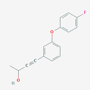 molecular formula C16H13FO2 B8605999 4-[3-(4-Fluorophenoxy)phenyl]-3-butyn-2-ol CAS No. 188534-03-4
