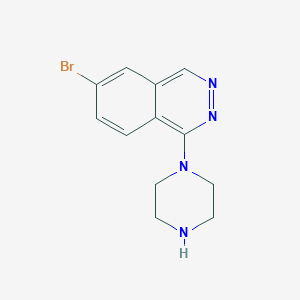molecular formula C12H13BrN4 B8606016 6-Bromo-1-(piperazin-1-yl)phthalazine 