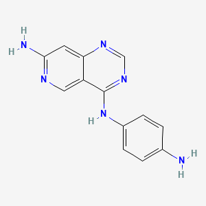 molecular formula C13H12N6 B8606041 4-N-(4-aminophenyl)pyrido[4,3-d]pyrimidine-4,7-diamine 