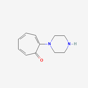 molecular formula C11H14N2O B8606197 2-(1-Piperazinyl)-2,4,6-cycloheptatrien-1-one 