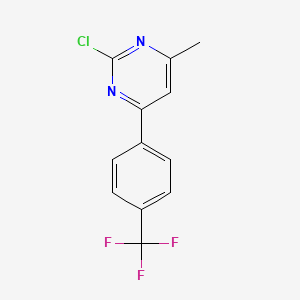 molecular formula C12H8ClF3N2 B8606203 2-Chloro-4-methyl-6-(4-trifluoromethyl-phenyl)-pyrimidine 