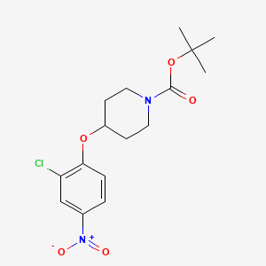 molecular formula C16H21ClN2O5 B8606276 4-(1-t-Butoxycarbonylpiperidin-4-yloxy)-3-chloronitrobenzene 