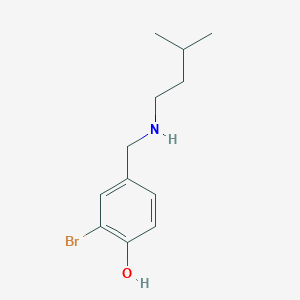 molecular formula C12H18BrNO B8606333 2-Bromo-4-((isopentylamino)methyl)phenol 