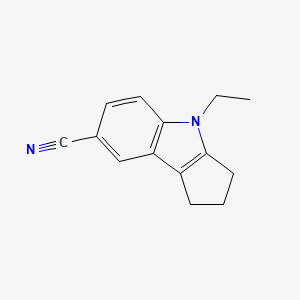 molecular formula C14H14N2 B8606342 7-Cyano-4-ethyl-1,2,3,4-tetrahydrocyclopent[b]indole 