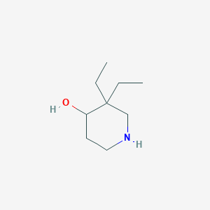 molecular formula C9H19NO B8606390 3,3-Diethyl-4-hydroxypiperidine 