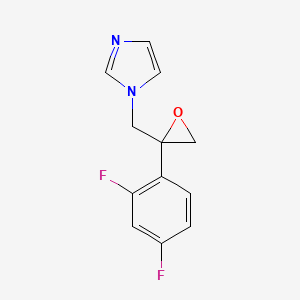 molecular formula C12H10F2N2O B8606451 1-{[2-(2,4-Difluorophenyl)oxiran-2-yl]methyl}-1H-imidazole CAS No. 474519-46-5