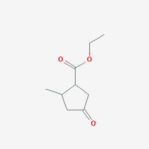 molecular formula C9H14O3 B8606655 Ethyl 2-methyl-4-oxocyclopentanecarboxylate 