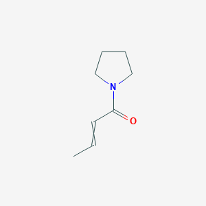 molecular formula C8H13NO B8606680 1-(1-Oxo-2-butenyl)pyrrolidine 