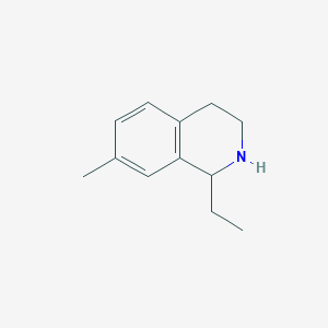 molecular formula C12H17N B8606688 1-Ethyl-7-methyl-1,2,3,4-tetrahydroisoquinoline 