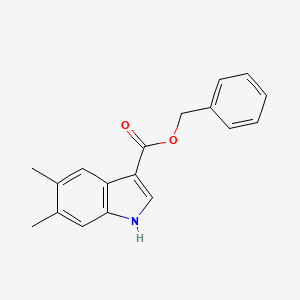 molecular formula C18H17NO2 B8606741 Benzyl 5,6-dimethyl-1H-indole-3-carboxylate 