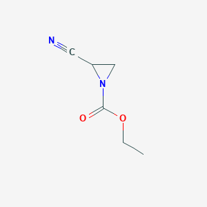 molecular formula C6H8N2O2 B8606749 Ethyl 2-cyanoaziridine-1-carboxylate 