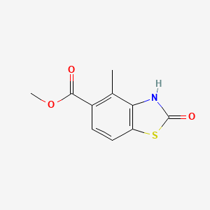 molecular formula C10H9NO3S B8606960 5-Benzothiazolecarboxylic acid,2,3-dihydro-4-methyl-2-oxo-,methyl ester CAS No. 437651-66-6