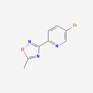 molecular formula C8H6BrN3O B8607230 3-(5-Bromopyridin-2-yl)-5-methyl-1,2,4-oxadiazole CAS No. 380380-61-0
