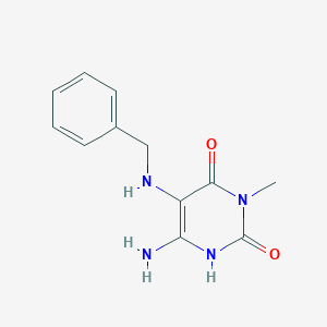 molecular formula C12H14N4O2 B8607246 6-Amino-3-methyl-5-(phenylmethylamino)pyrimidine-2,4-dione 