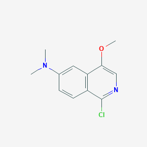 molecular formula C12H13ClN2O B8607250 1-chloro-4-methoxy-N,N-dimethylisoquinolin-6-amine 