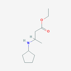 molecular formula C11H21NO2 B8607296 (Rac)-3-cyclopentylamino-butanoic acid ethyl ester 