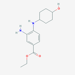 molecular formula C15H22N2O3 B8607457 Ethyl 3-amino-4-[(trans-4-hydroxycyclohexyl)amino]benzoate 
