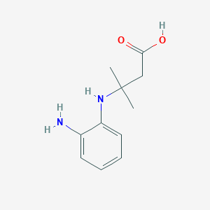 molecular formula C11H16N2O2 B8607562 3-(2-Aminophenylamino)-3-methylbutanoic acid 