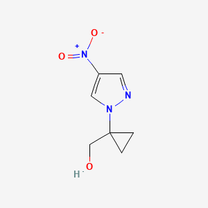 molecular formula C7H9N3O3 B8607639 (1-(4-nitro-1H-pyrazol-1-yl)cyclopropyl)methanol 