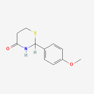 molecular formula C11H13NO2S B8607656 Tetrahydro-2-(4-methoxyphenyl)-4H-1,3-thiazin-4-one CAS No. 82697-79-8