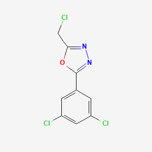 molecular formula C9H5Cl3N2O B8607727 2-(Chloromethyl)-5-(3,5-dichlorophenyl)-1,3,4-oxadiazole 