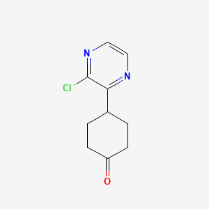 molecular formula C10H11ClN2O B8607773 4-(3-Chloropyrazin-2-yl)cyclohexanone CAS No. 1227068-81-6