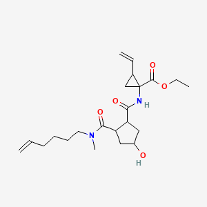 1-{[2-(Hex-5-enyl-methyl-carbamoyl)-4-hydroxy-cyclopentanecarbonyl]-amino}-2-vinyl-cyclopropanecarboxylic acid ethyl ester
