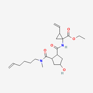 ethyl (1R,2S)-2-ethenyl-1-[[(1R,2R,4S)-2-[hex-5-enyl(methyl)carbamoyl]-4-hydroxycyclopentanecarbonyl]amino]cyclopropane-1-carboxylate