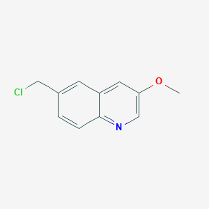 molecular formula C11H10ClNO B8607943 6-(Chloromethyl)-3-methoxyquinoline 