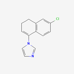 molecular formula C13H11ClN2 B8608177 1-(6-Chloro-3,4-dihydronaphthalen-1-yl)-1H-imidazole CAS No. 138570-43-1