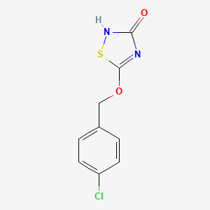 molecular formula C9H7ClN2O2S B8608216 5-[(4-Chlorophenyl)methoxy]-1,2,4-thiadiazol-3(2H)-one CAS No. 56409-63-3