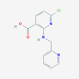 molecular formula C12H10ClN3O2 B8608252 6-Chloro-2-[(pyridin-2-ylmethyl)amino]nicotinic acid 