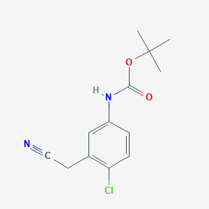 molecular formula C13H15ClN2O2 B8608257 (2-Chloro-5-(boc-amino)phenyl)acetonitrile 