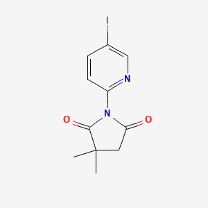 molecular formula C11H11IN2O2 B8608285 1-(5-Iodopyridin-2-yl)-3,3-dimethylpyrrolidine-2,5-dione 