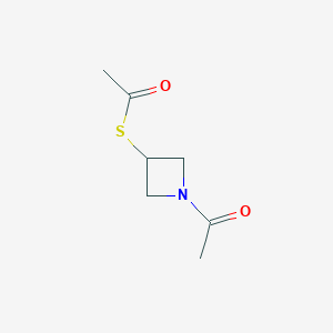 molecular formula C7H11NO2S B8608355 1-Acetyl-3-acetylthioazetidine 