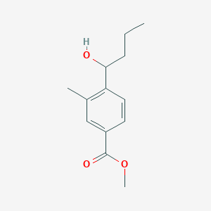 molecular formula C13H18O3 B8608377 (+/-)-Methyl 4-(1-hydroxybutyl)-3-methylbenzoate 