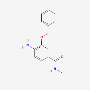 molecular formula C16H18N2O2 B8608378 N-ethyl-4-amino-3-benzyloxybenzamide 