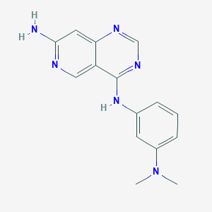 molecular formula C15H16N6 B8608389 4-N-[3-(dimethylamino)phenyl]pyrido[4,3-d]pyrimidine-4,7-diamine 