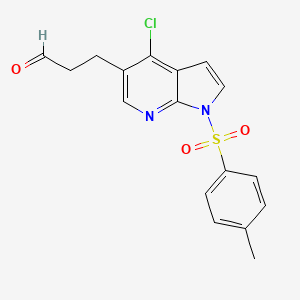 molecular formula C17H15ClN2O3S B8608392 3-(4-chloro-1-tosyl-1H-pyrrolo[2,3-b]pyridin-5-yl)propanal 