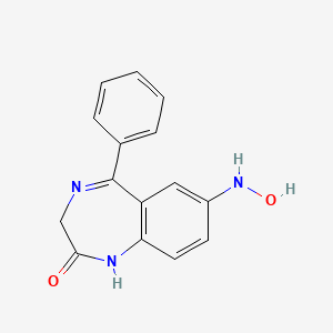 molecular formula C15H13N3O2 B8608466 2H-1,4-Benzodiazepin-2-one, 1,3-dihydro-7-(hydroxyamino)-5-phenyl- CAS No. 60158-48-7